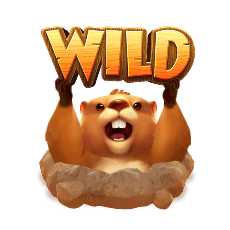 - สัญลักษณ์ WILD ของงเกม Groundhog Harvest